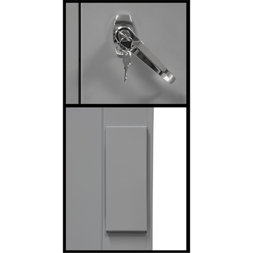 Armoire de rangement &agrave; hauteur de comptoir, Acier, 2 Tablettes, 42" h x 30" la x 15" P, Gris Quali-T-Solutions