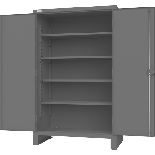 Armoire avec portes encastr&eacute;es en panneau perfor&eacute;, Acier, 4 Tablettes, 78" h x 48" la x 30" P, Gris Quali-T-Solutions