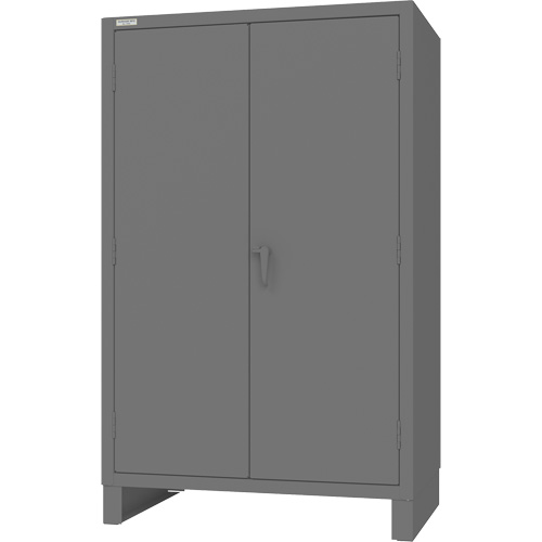 Armoire avec portes encastr&eacute;es en panneau perfor&eacute;, Acier, 4 Tablettes, 78" h x 48" la x 30" P, Gris Quali-T-Solutions