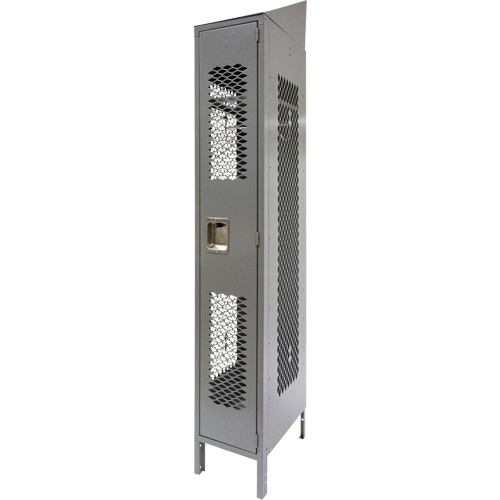 Casiers ventil&eacute;s, 12" x 18" x 88", Acier, Gris, D&eacute;mont&eacute;, Perfor&eacute; Quali-T-Solutions