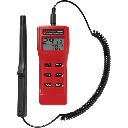 Appareil de mesure de l'humidit&eacute; relative et de la temp&eacute;rature THWD-5, 0,0% - 100% RH, 14°- 140° F ( -10° - 60° C ) Quali-T-Solutions