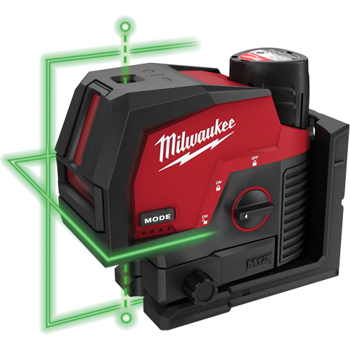 Ensemble de laser vert &agrave; lignes crois&eacute;es et points d'aplomb M12 Quali-T-Solutions