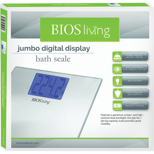 Jumbo Digital Display Scale, 550 lbs. Cap., 0.2 lbs. / 0.1 kg Graduations Quali-T-Solutions