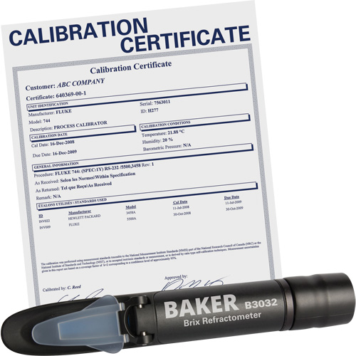 R&eacute;fractom&egrave;tre avec certificat ISO, Analogue (verre-regard)-Num&eacute;rique, Br Quali-T-Solutions