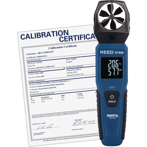 Bluetooth Smart Series Vane Anemometer with Calibration Certificate, Data Logging, 0.6 - 25 m/sec/118 - 4921 ft./min/2.1 - 90 Km/hr/1.3 - 55.9 Mph Air Velocity Range Quali-T-Solutions