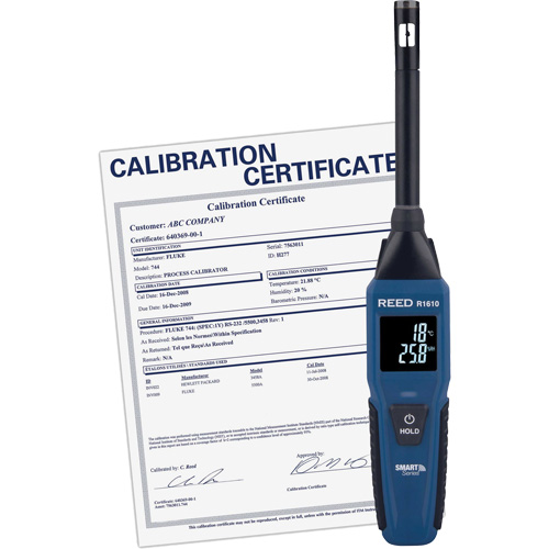 Thermo-hygrom&egrave;tre Bluetooth Smart Series avec certificat de calibration, 0,0% - 100% RH, -4°- 140° F (-20° - 60° C) Quali-T-Solutions