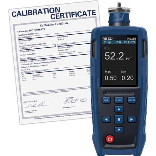 D&eacute;tecteur de gaz avec certificat d'&eacute;talonnage traçable Quali-T-Solutions
