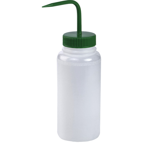 Wide-Mouth Polyethylene Wash Bottle with Green Polypropylene Cap Quali-T-Solutions