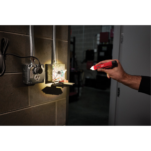 D&eacute;tecteur de tension avec DEL et testeur de prise DDFT, 50 V - 1000 V, Alerte Affichage & son Quali-T-Solutions