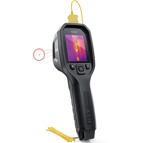 24:1 Spot IR Thermal Imaging Camera with Bullseye Laser & Type K Thermocouple, 160 x 120 pixels, -10° - 45°C (14° - 113°F), 70 mK Quali-T-Solutions