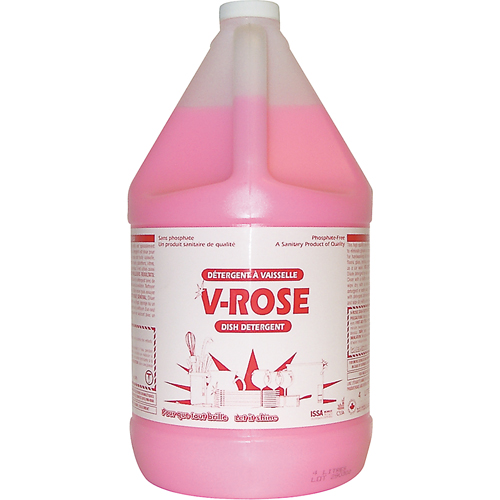D&eacute;tergent liquide pour vaisselle V-Rose, Liquide, 4 L, Fraîcheur Quali-T-Solutions
