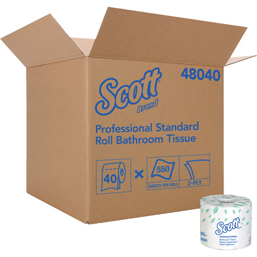 Scott&reg; Bathroom Tissue, 2 Ply, 550 Sheets/Roll, White Quali-T-Solutions