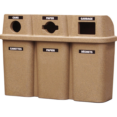 Contenants de recyclage Bullseye, Bord de rue, Plastique, 3 x 22 gal. US Quali-T-Solutions