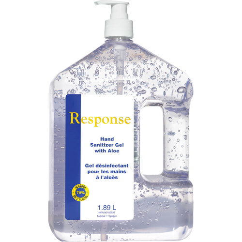 Gel d&eacute;sinfectant pour les mains &agrave; l'alo&egrave;s Response, 1890 ml, Bouteille &agrave; pompe, 70 % alcool Quali-T-Solutions