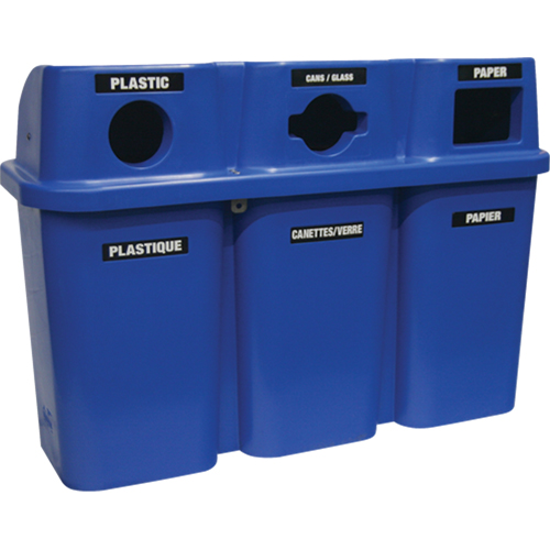 Contenants de recyclage Bullseye, Bord de rue, Plastique, 3 x 22 gal. US Quali-T-Solutions