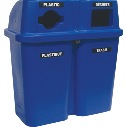 Recycling Containers Bullseye, Curbside, Plastic, 2 x 22 US gal. Quali-T-Solutions