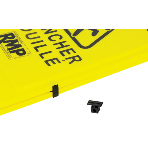 Panneau d'avertissement "Plancher mouill&eacute;", Bilingue avec pictogramme Quali-T-Solutions