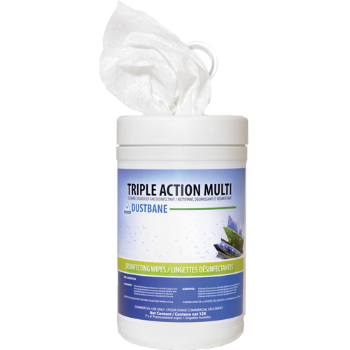 Triple Action Multi Disinfecting Wipes, 7" x 8", 120 Count Quali-T-Solutions