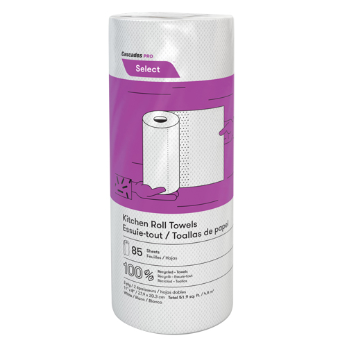 Pro Select Kitchen Towel Roll, 2 Ply, 85 Sheets/Roll, 8" W, 11" L Quali-T-Solutions