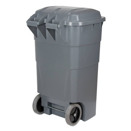 Bac d'ordures roulant, Poly&eacute;thyl&egrave;ne, 65 gal. US Quali-T-Solutions
