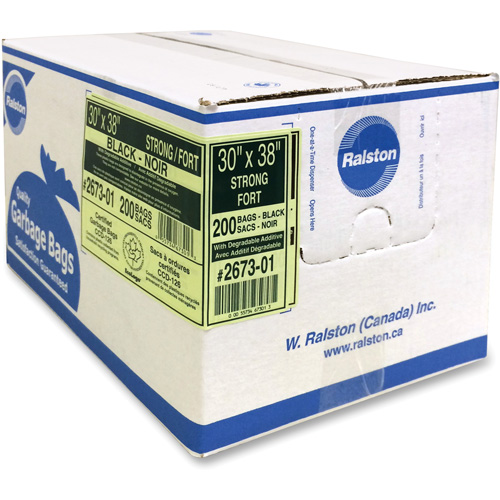 Sacs &agrave; d&eacute;chets de calibre industriel, Fort, 38" la x 30" lo, 0,85 mils, Noir Quali-T-Solutions