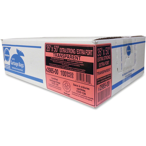 Sacs &agrave; d&eacute;chets de calibre industriel, T-Fort, 35" la x 50" lo, 0,95 mil, Transparent Quali-T-Solutions