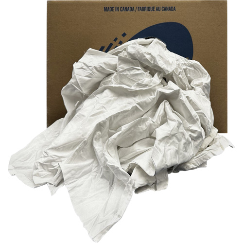 Chiffons recycl&eacute;s, Coton, Blanc, 20 lb Quali-T-Solutions