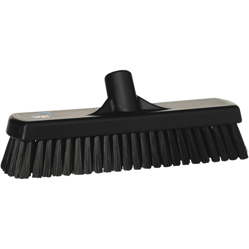 Deck & Wall Scrub Broom, Stiff Bristles, 12", Polyester, Black Quali-T-Solutions