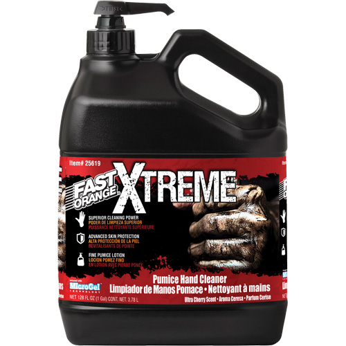 Nettoyant professionnel pour les mains Xtreme, Pierre ponce, 3,78 L, Bouteille &agrave; pompe, Cerise Quali-T-Solutions