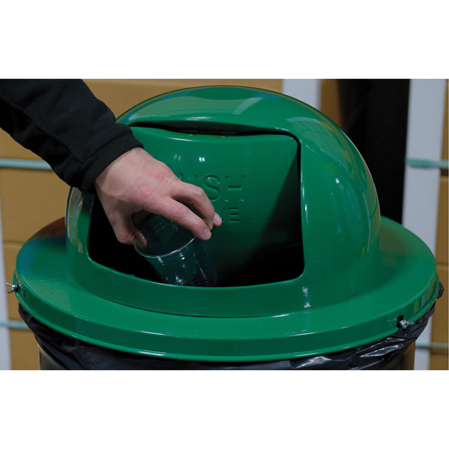 Drum Waste Disposal Top, Dome Lid, Metal, Fits Container Size: 23-1/2" Dia. Quali-T-Solutions
