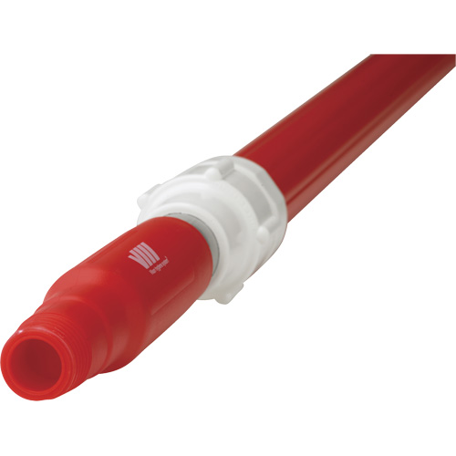 Manche de brosse pour plateforme, Brosse/Support &agrave; tampon, Rouge, T&eacute;lescopique, 62"-113" lo Quali-T-Solutions