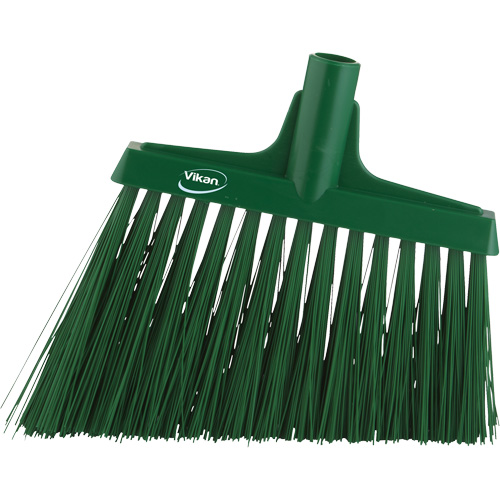Angle Broom Head, X-Coarse Bristles, 12", Polyester, Green Quali-T-Solutions