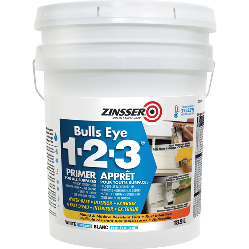 Bulls Eye 1-2-3&reg; Water-Base Primer, 18.9 L, Pail, White Quali-T-Solutions