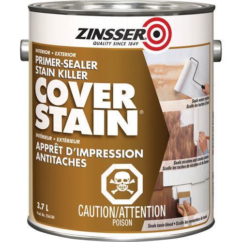 Scellant d'appr&ecirc;t &agrave; base d'huile Cover Stain, 3,7 L, Gallon, Blanc Quali-T-Solutions