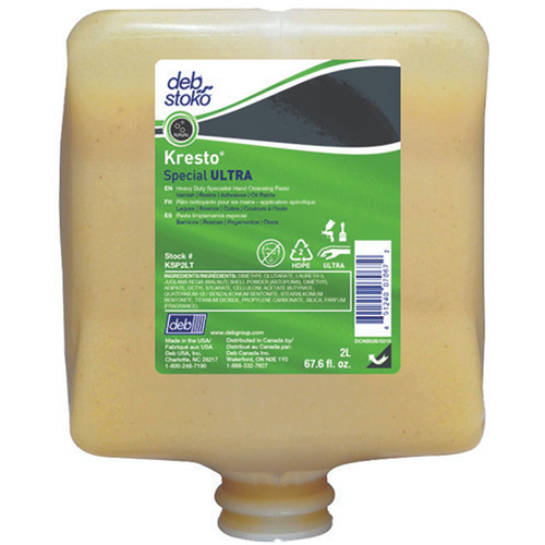 Recharge de nettoyant pour les mains Kresto Special Ultra, P&acirc;te, 2 L, Cartouche en plastique, Fraîcheur Quali-T-Solutions