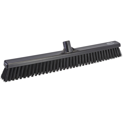 T&ecirc;te de balai-brosse &agrave; soies combin&eacute;es, Crins Cors&eacute;/Fin, 24", Polyester, Noir Quali-T-Solutions