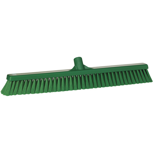 Small Particle Push Broom Head, Fine Bristles, 24", Polyester, Green Quali-T-Solutions