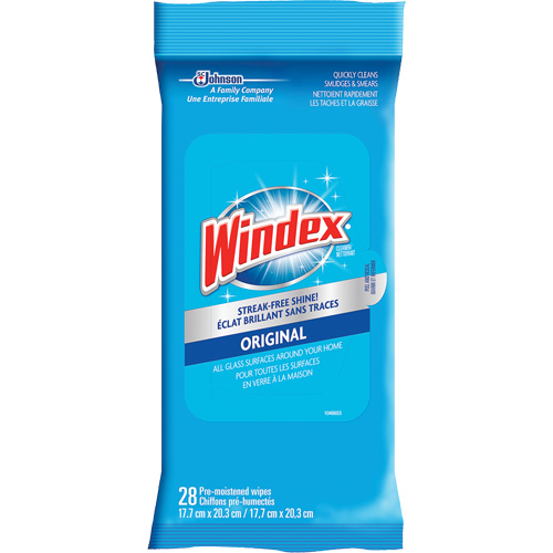 Lingettes nettoyantes pour verre et surfaces de Windex, Sachets Quali-T-Solutions