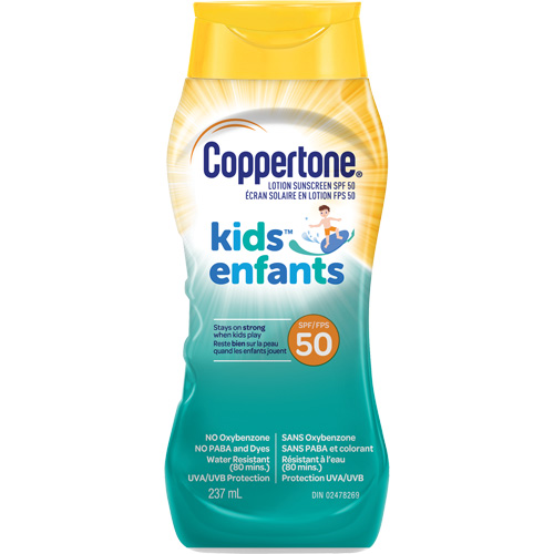&eacute;cran solaire r&eacute;sistant &agrave; l'eau Kids, FPS 50, Lotion Quali-T-Solutions