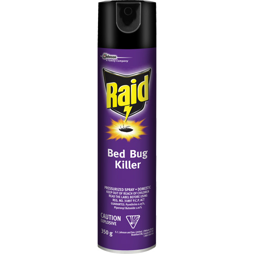 Insecticide pour punaises de lit Raid, 350 g, Canette a&eacute;rosol, &agrave; base de solvant Quali-T-Solutions