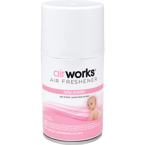 AirWorks&reg; Metered Air Fresheners, Fresh Baby Powder, Aerosol Can Quali-T-Solutions