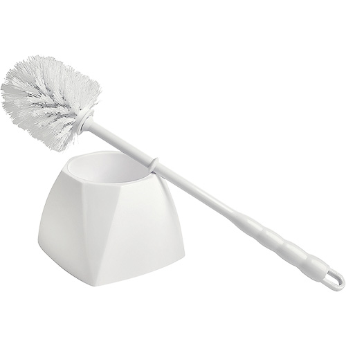 Bowl Brush with Caddy, 15-1/2" L, Polypropylene Bristles, White Quali-T-Solutions
