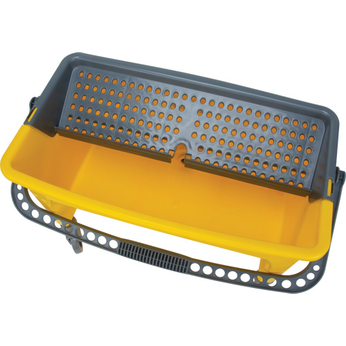 Microfibre Mop Bucket & Wringer, Strainer, 11 US Gal. (44 Quart), Yellow Quali-T-Solutions