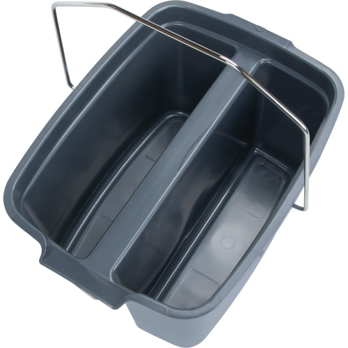 Dual Compartment Bucket, 4.75 US Gal. (19 qt.) Capacity, Grey Quali-T-Solutions