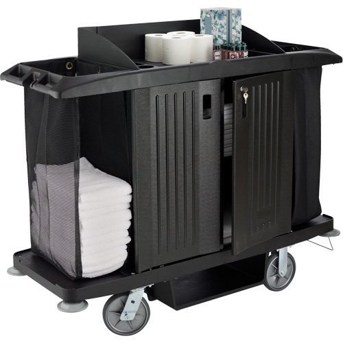 Executive Full-Size Housekeeping Cart with Doors Quali-T-Solutions