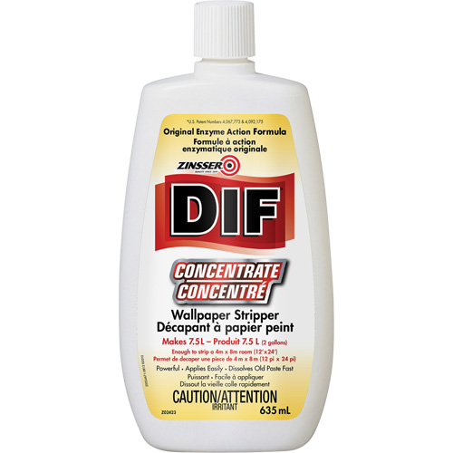D&eacute;capant &agrave; papier peint en liquide concentr&eacute; Zinsser DIF, 635 ml, Bouteille Quali-T-Solutions