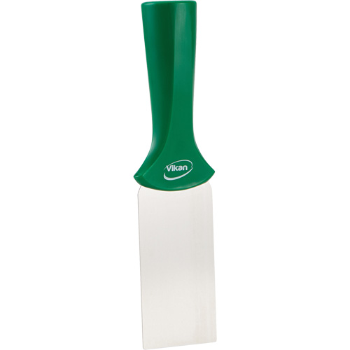 Handle-Mounted Stainless Steel Scraper, Green, 2" W x 8" L Quali-T-Solutions