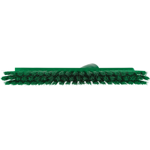 Dustpan Broom with Angled Thread, Medium Bristles, 10", Polyester, Green Quali-T-Solutions