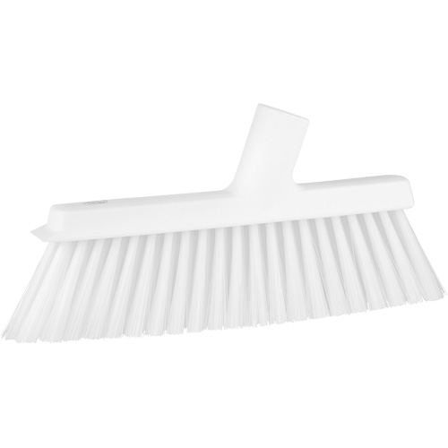 Balai biseaut&eacute; avec pas de vis inclin&eacute;, Crins Moyen, 10", Polyester, Blanc Quali-T-Solutions