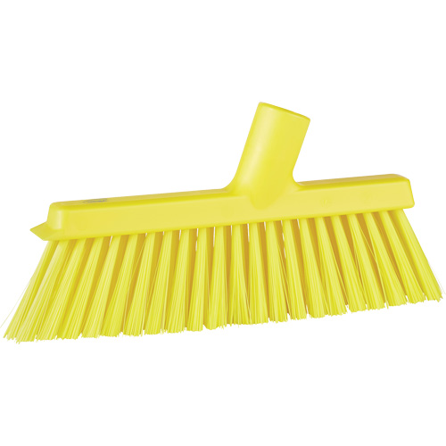 Balai biseaut&eacute; avec pas de vis inclin&eacute;, Crins Moyen, 10", Polyester, Jaune Quali-T-Solutions